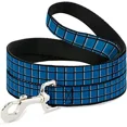 thumbnail image 1 of buckle-down "wire grid turquoise gray white" dog leash, 1 of 1