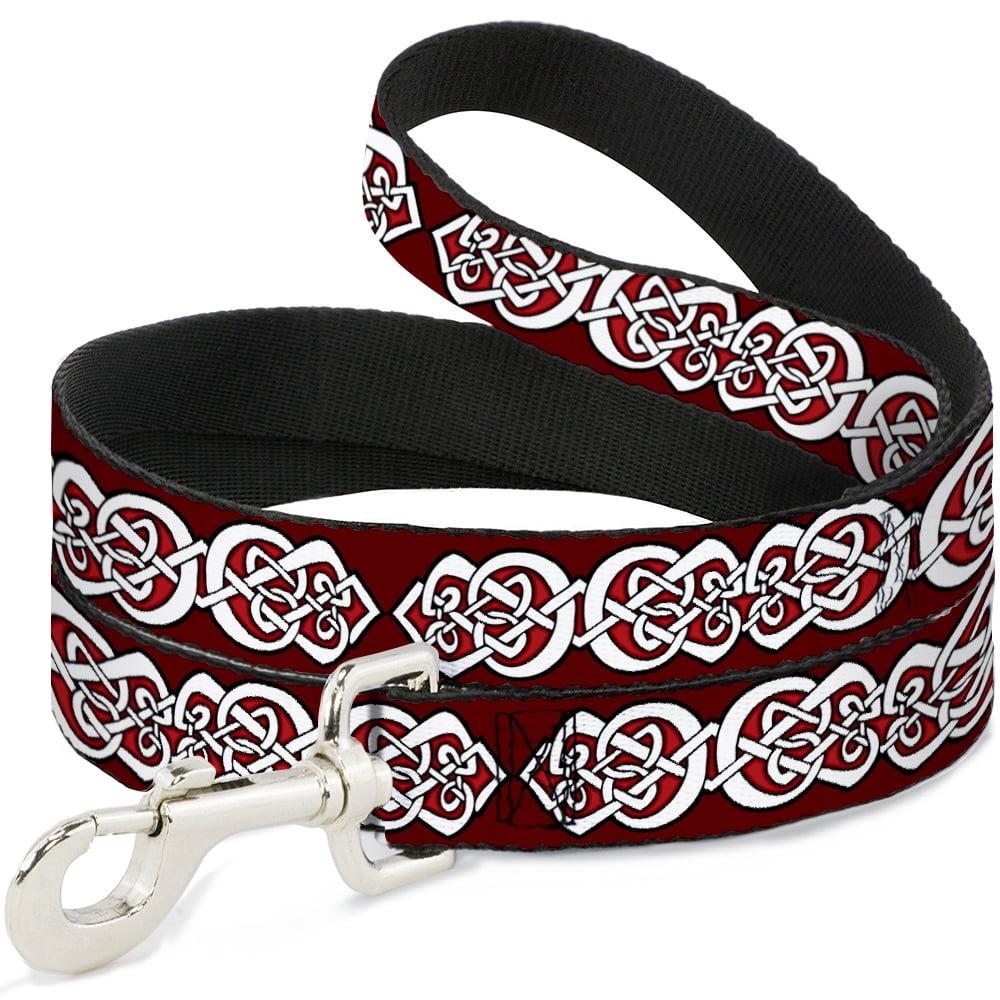 Buckle-Down Pet Leash, Dog Leash, Celtic Knot Reds Black White, 6 Feet Long 1.0 Inch Wide