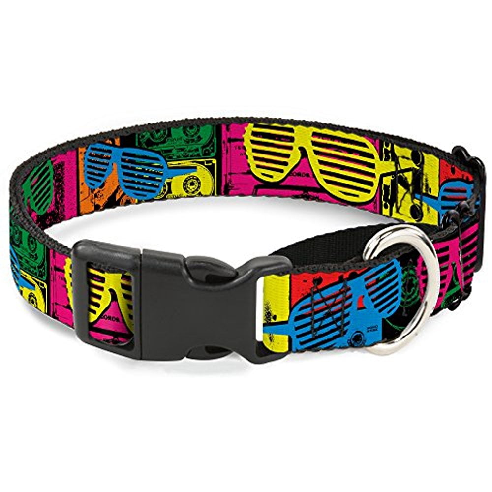 Buckle-Down Eighties Shades Tapes Black Neon Martingale Dog Collar