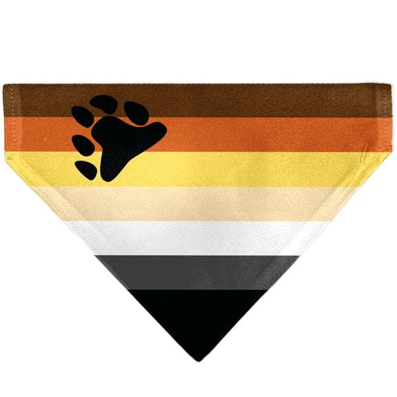 Buckle-Down Flag Bear Pride2 Black Brown Orange Yellow Tan White Gray Black Slip On CollarBandana Only