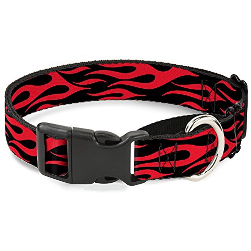 Buckle-Down Flame Red Martingale Dog Collar