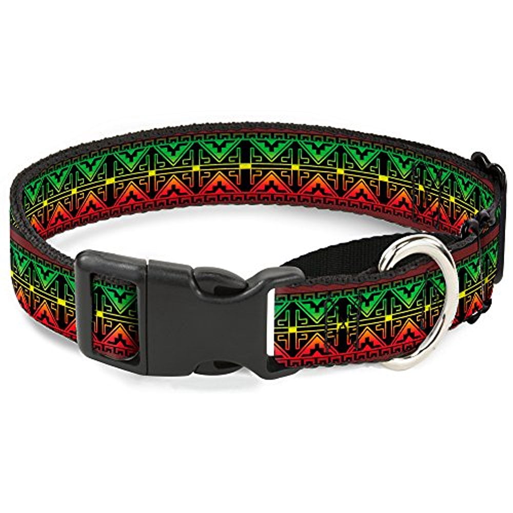 Buckle-Down Geomteric2 Black Red Yellowith Green Martingale Dog Collar