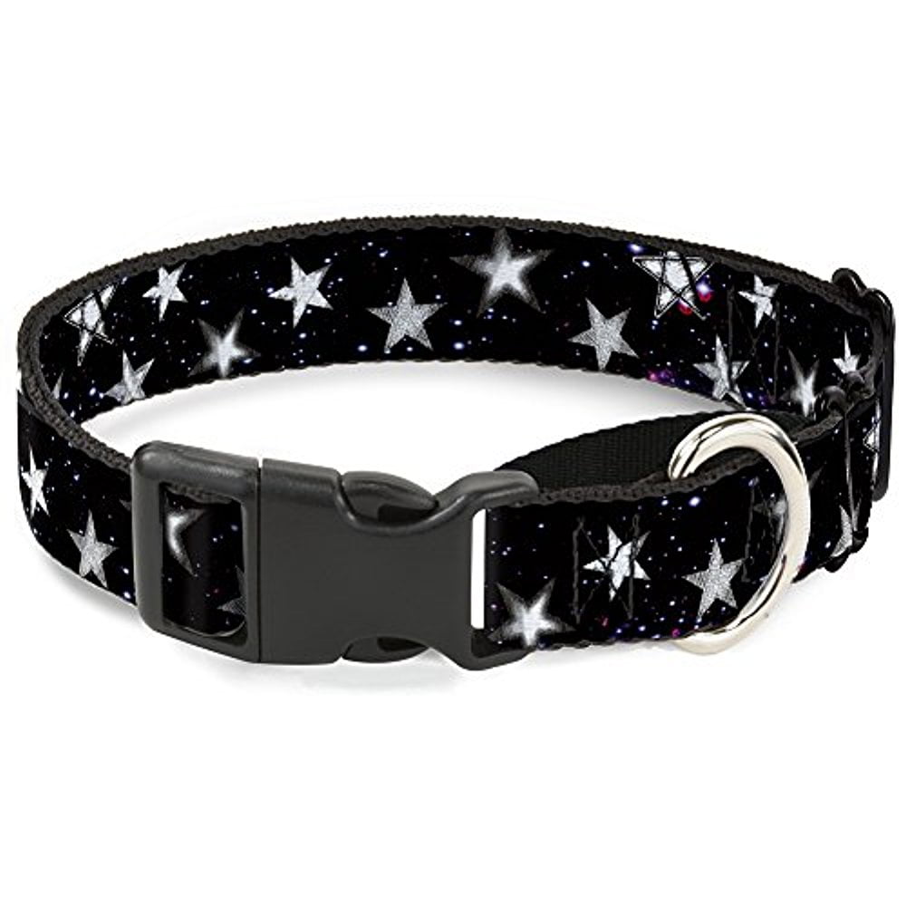 Buckle-Down Glowing Stars In Space Black Purple White Martingale Dog Collar