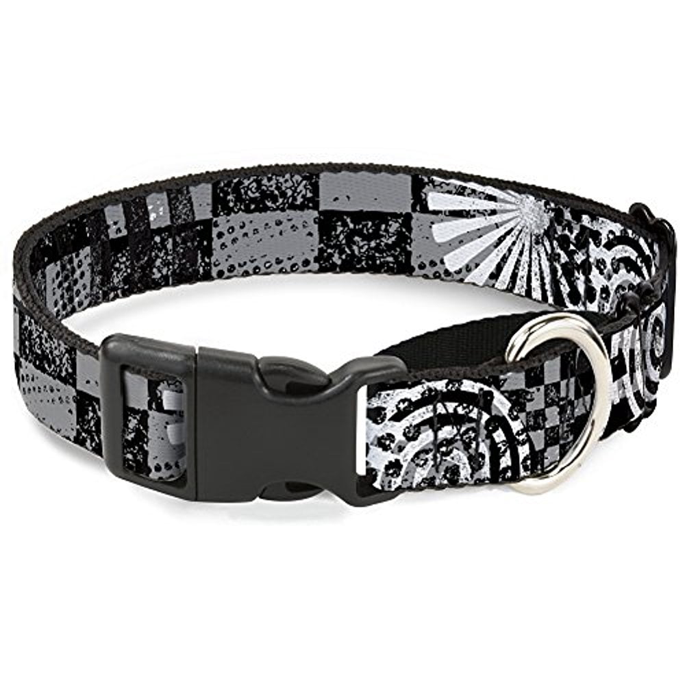 buckle-down grunge chaos black white martingale dog collar