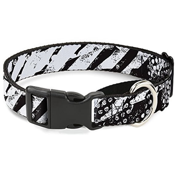 buckle-down grunge tread black white martingale dog collar