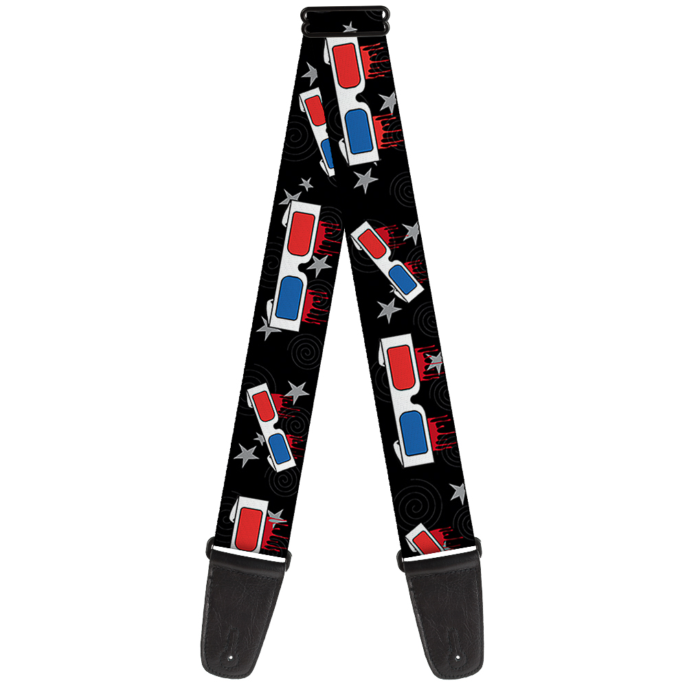 Buckle-Down Guitar Strap, 3D Glasses Dripping Stars, 2 Inches Wide