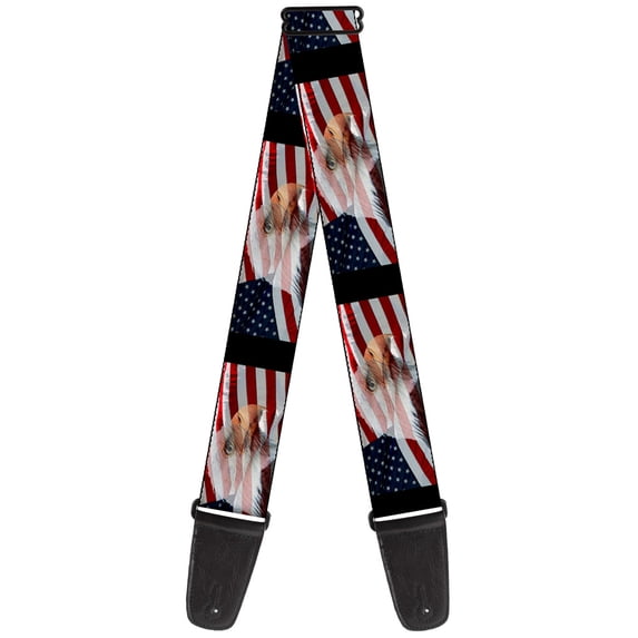 Buckle-Down Guitar Strap, American Eagle Flags, 2 Inches Wide