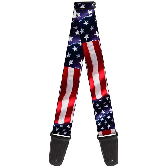 Buckle-Down Guitar Strap, American Flag Vivid Close Up, 2 Inches Wide