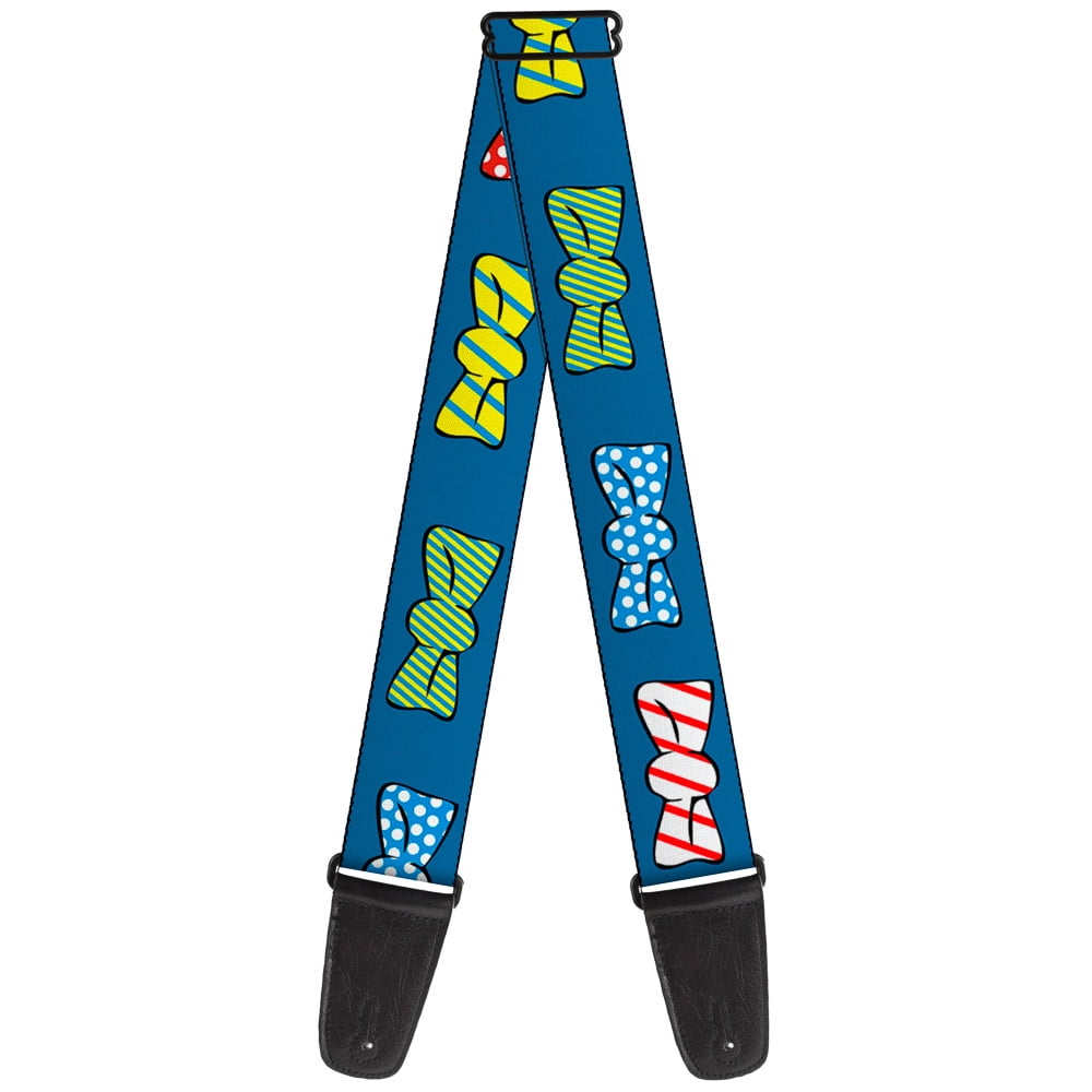 Buckle-Down Guitar Strap, Bowties Blue Multi Color, 2 Inches Wide
