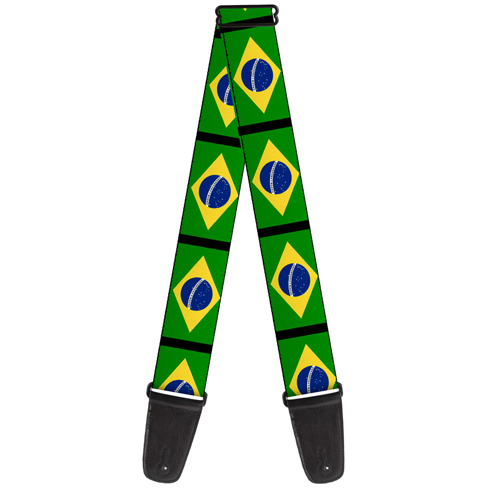 Buckle-Down Guitar Strap, Brazil Flags, 2 Inches Wide