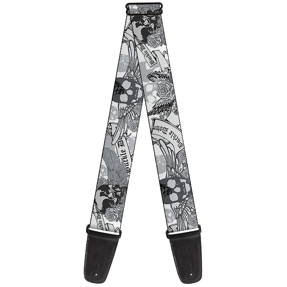 Buckle-Down Guitar Strap, Buckle Down Skull Roses, 2 Inches Wide