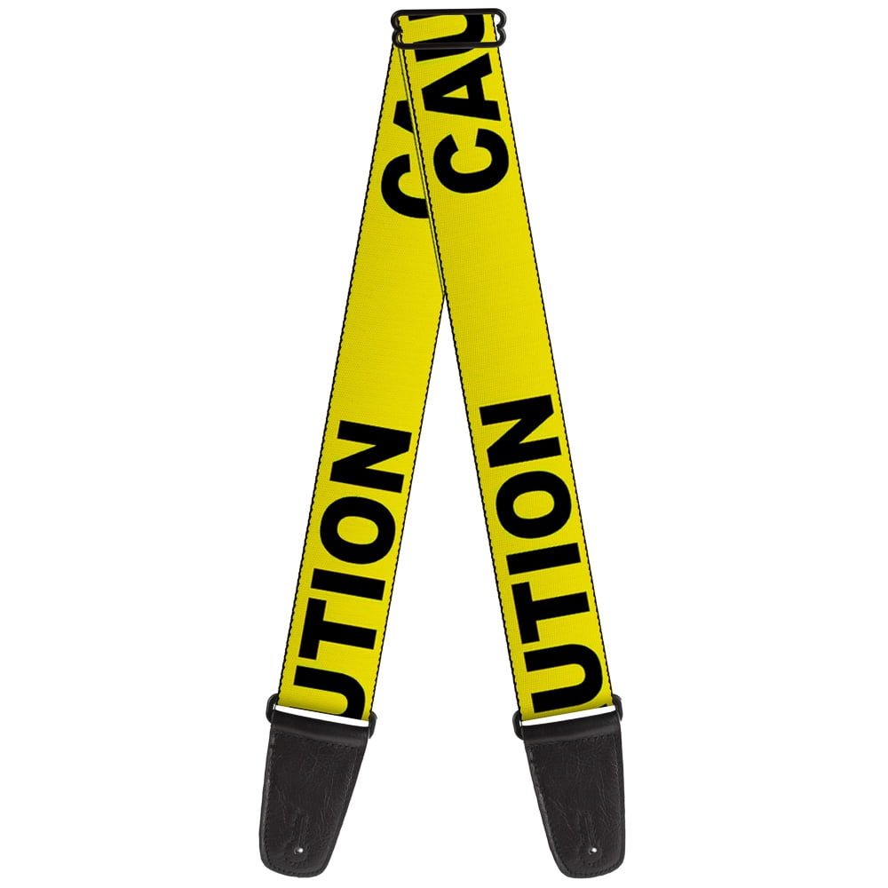 Buckle-Down Guitar Strap, Caution Yellow Black, 2 Inches Wide