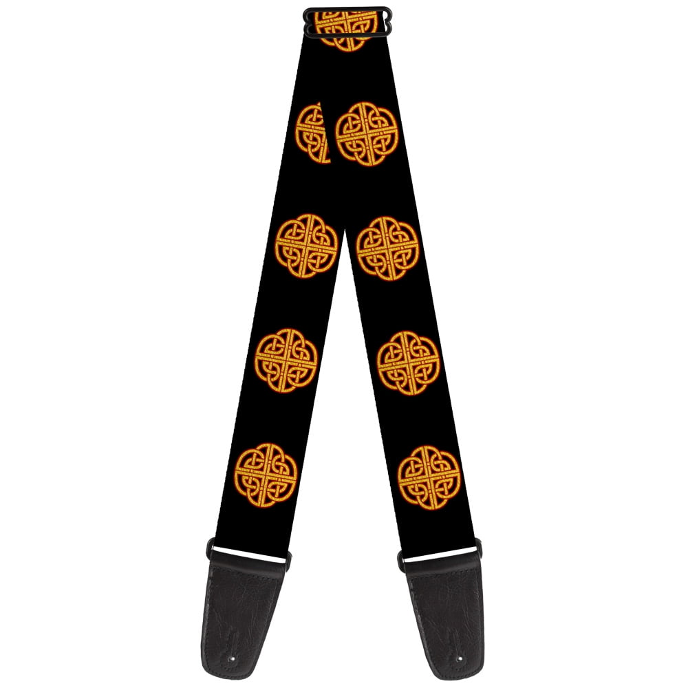 Buckle-Down Guitar Strap, Celtic Knot Black Burgundy Gold, 2 Inches Wide