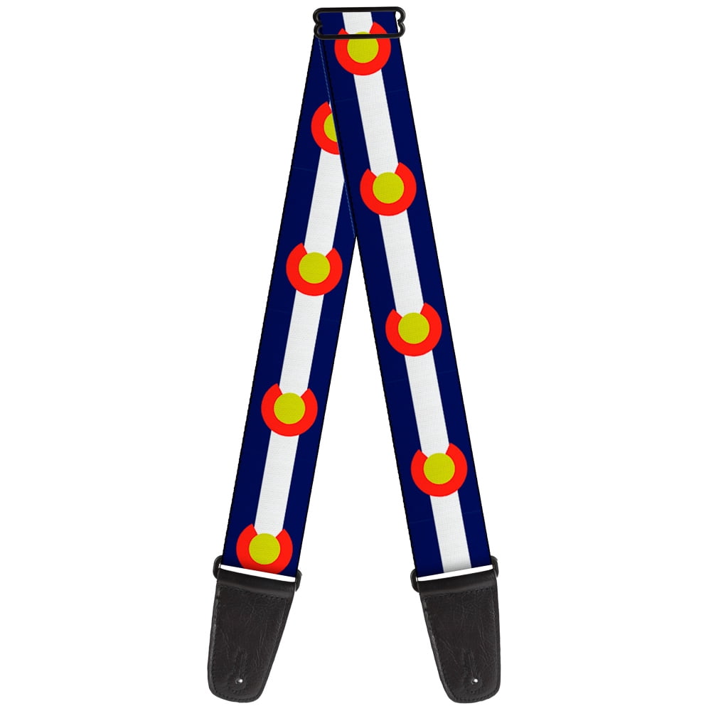 Buckle-Down Guitar Strap, Colorado Flags Repeat, 2 Inches Wide