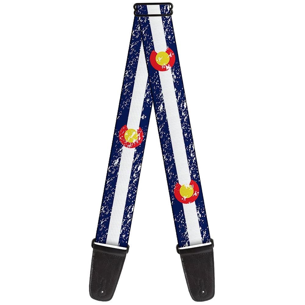 Buckle-Down Guitar Strap, Colorado Flags Weathered, 2 Inches Wide