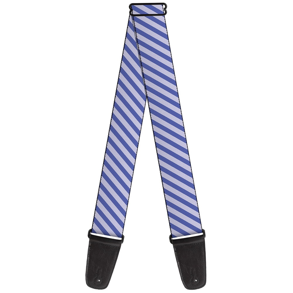 Buckle-Down Guitar Strap, Diagonal Stripes Pastel Blues, 2 Inches Wide