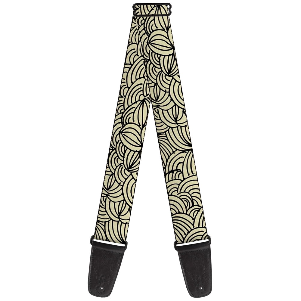 Buckle-Down Guitar Strap, Doodle Cream Black, 2 Inches Wide