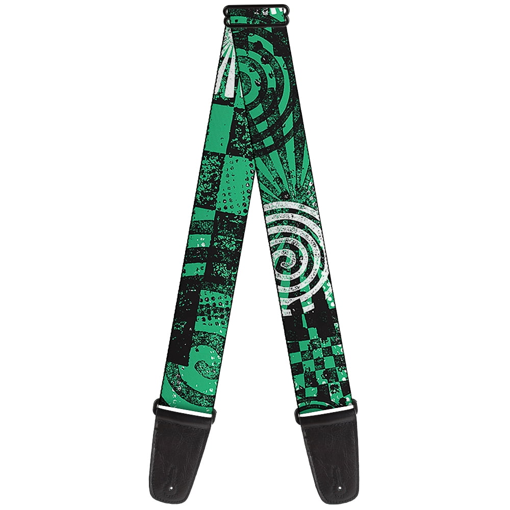Buckle-Down Guitar Strap, Grunge Chaos Green, 2 Inches Wide