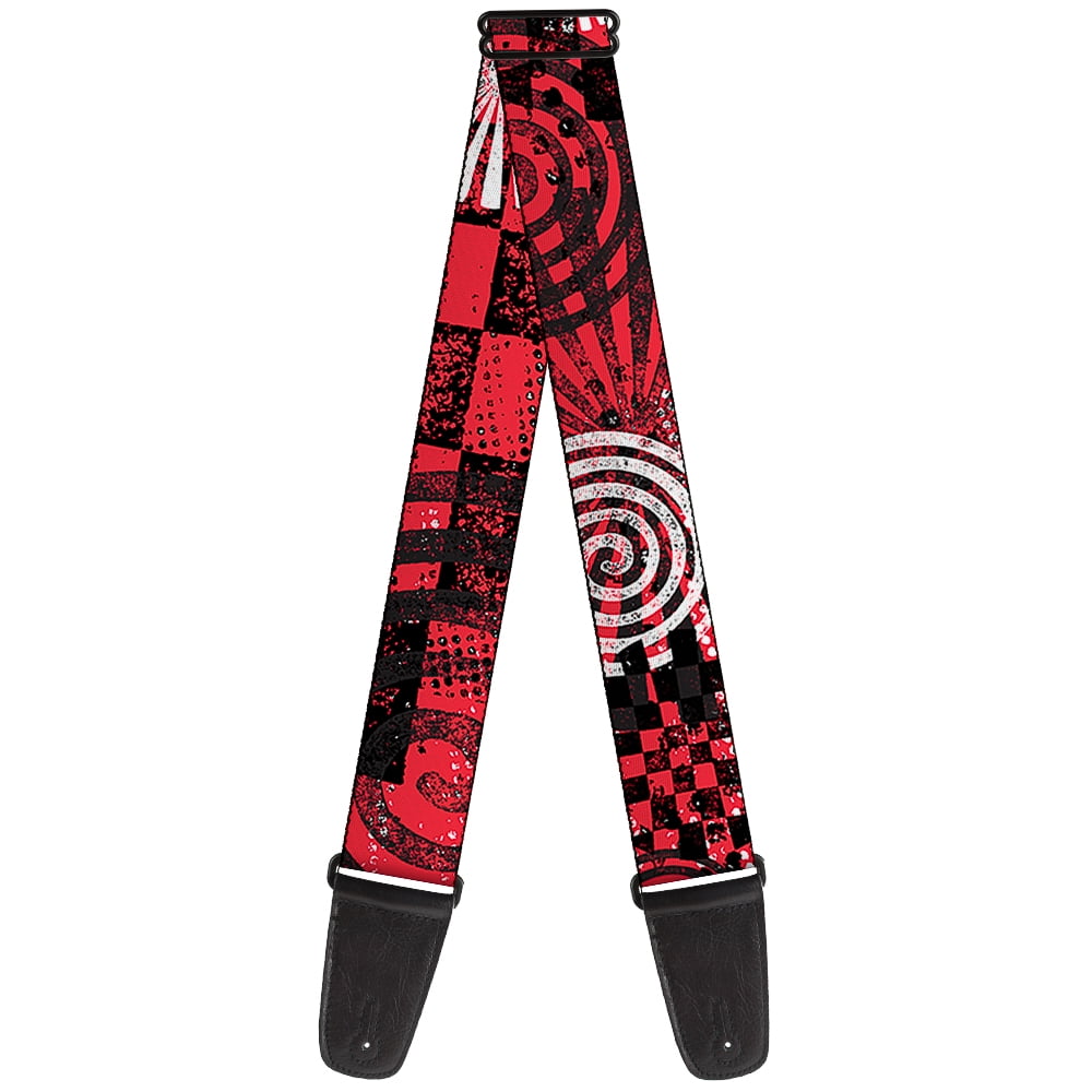 Buckle-Down Guitar Strap, Grunge Chaos Red, 2 Inches Wide
