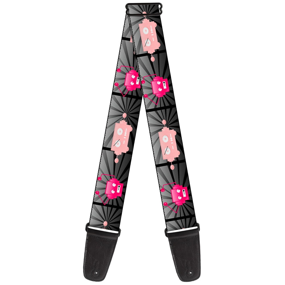 Buckle-Down Guitar Strap, Hot Beat Bot Pink, 2 Inches Wide