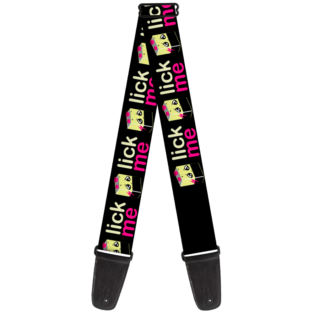 Buckle-Down Guitar Strap, Lick Me Battery Cartoon, 2 Inches Wide