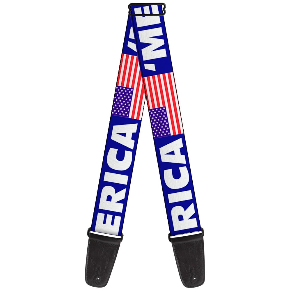 Buckle-Down Guitar Strap, Merica US Flag Blue White Red, 2 Inches Wide