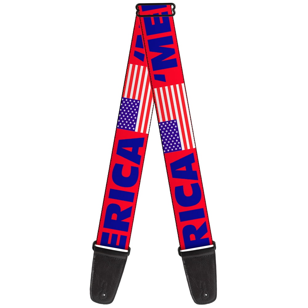 Buckle-Down Guitar Strap, Merica US Flag Red Blue White, 2 Inches Wide
