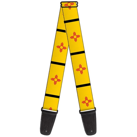 Buckle-Down Guitar Strap, New Mexico Flag Black, 2 Inches Wide