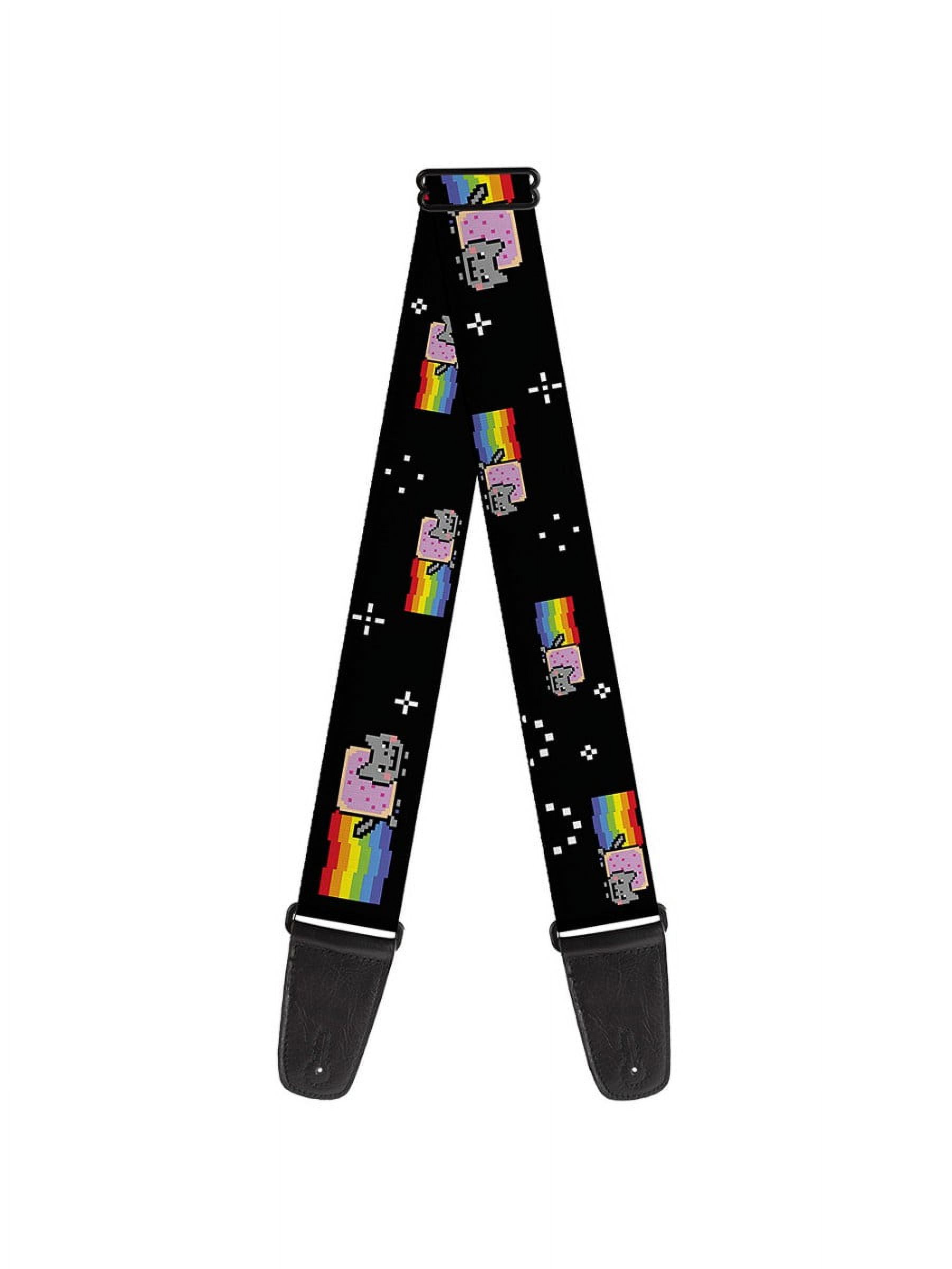 Buckle-Down Guitar Strap - Nyan Cat Flying in Space Black - 2 Wide -  29-54 Length 