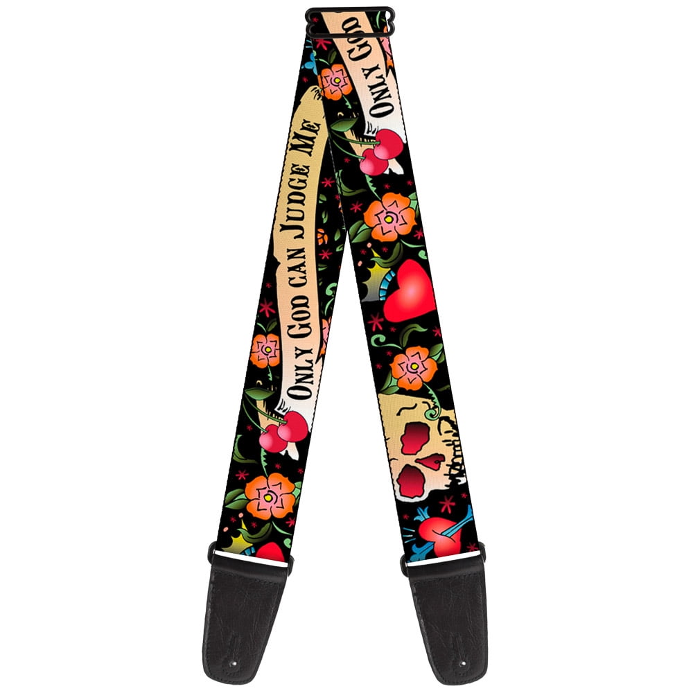 Buckle-Down Guitar Strap, Only God Can Judge Me Black, 2 Inches Wide