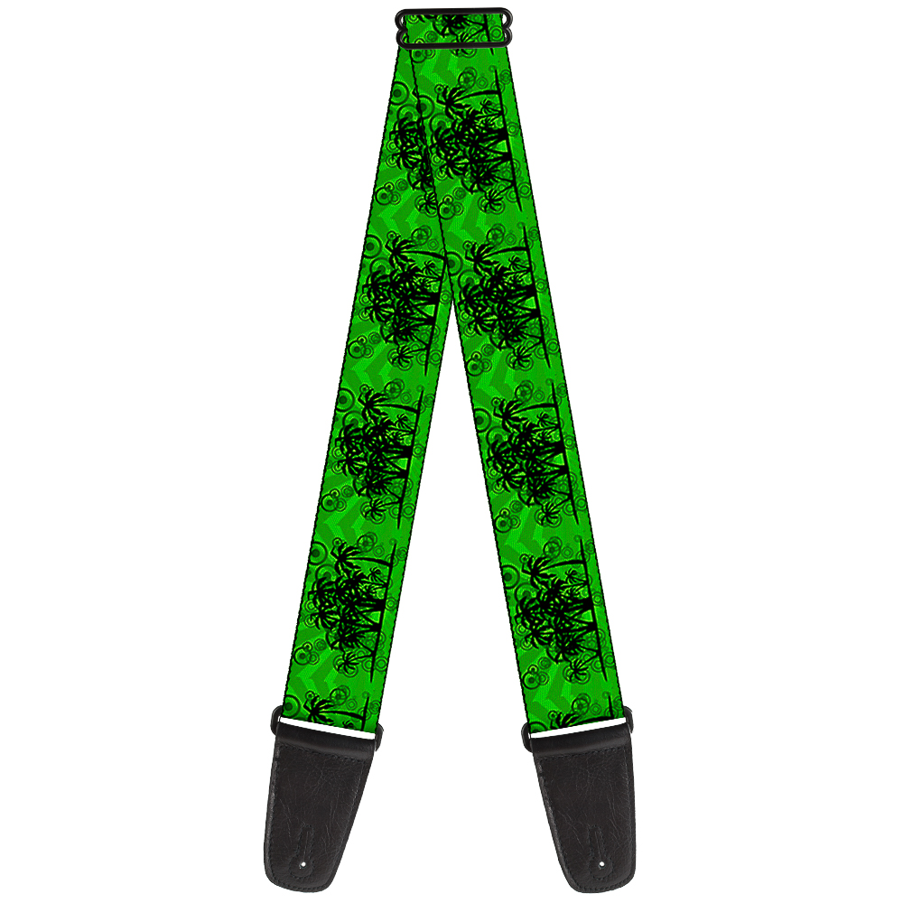 Buckle-Down Guitar Strap, Palm Trees Rings Greens Blacks, 2 Inches Wide