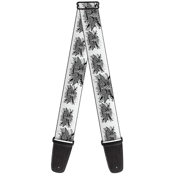 Buckle-Down Guitar Strap, Phoenix Shield White, 2 Inches Wide