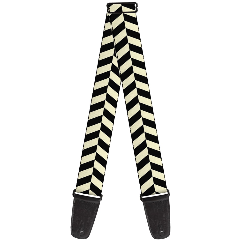 Buckle-Down Guitar Strap, Rhombus Split Cream Black, 2 Inches Wide