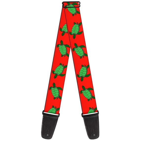 Buckle-Down Guitar Strap, Sea Turtles Red Green, 2 Inches Wide