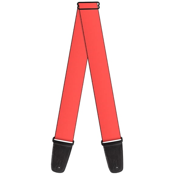 Buckle-Down Guitar Strap, Solid Salmon Orange, 2 Inches Wide