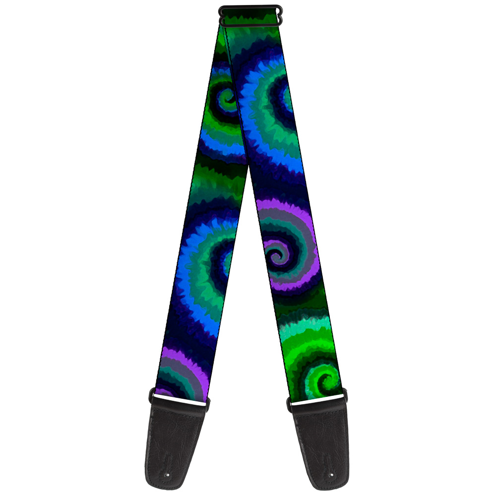 Buckle-Down Guitar Strap, Tie Dye Swirl Green Blue Purple, 2 Inches Wide