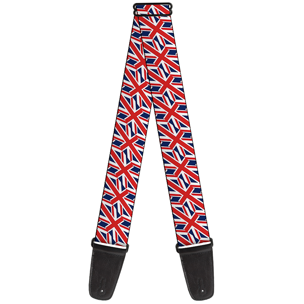 Buckle-Down Guitar Strap, United Kingdom Flags Diagonal, 2 Inches Wide