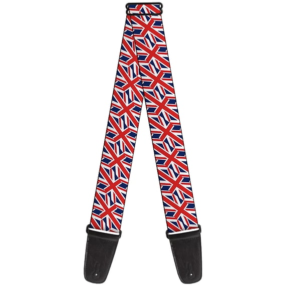 Buckle-Down Guitar Strap, United Kingdom Flags Diagonal, 2 Inches Wide