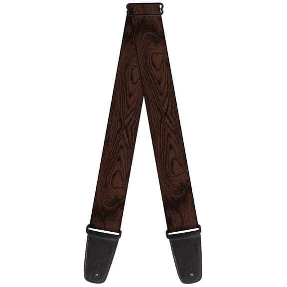Buckle-Down Guitar Strap, Wood Grain Walnut, 2 Inches Wide