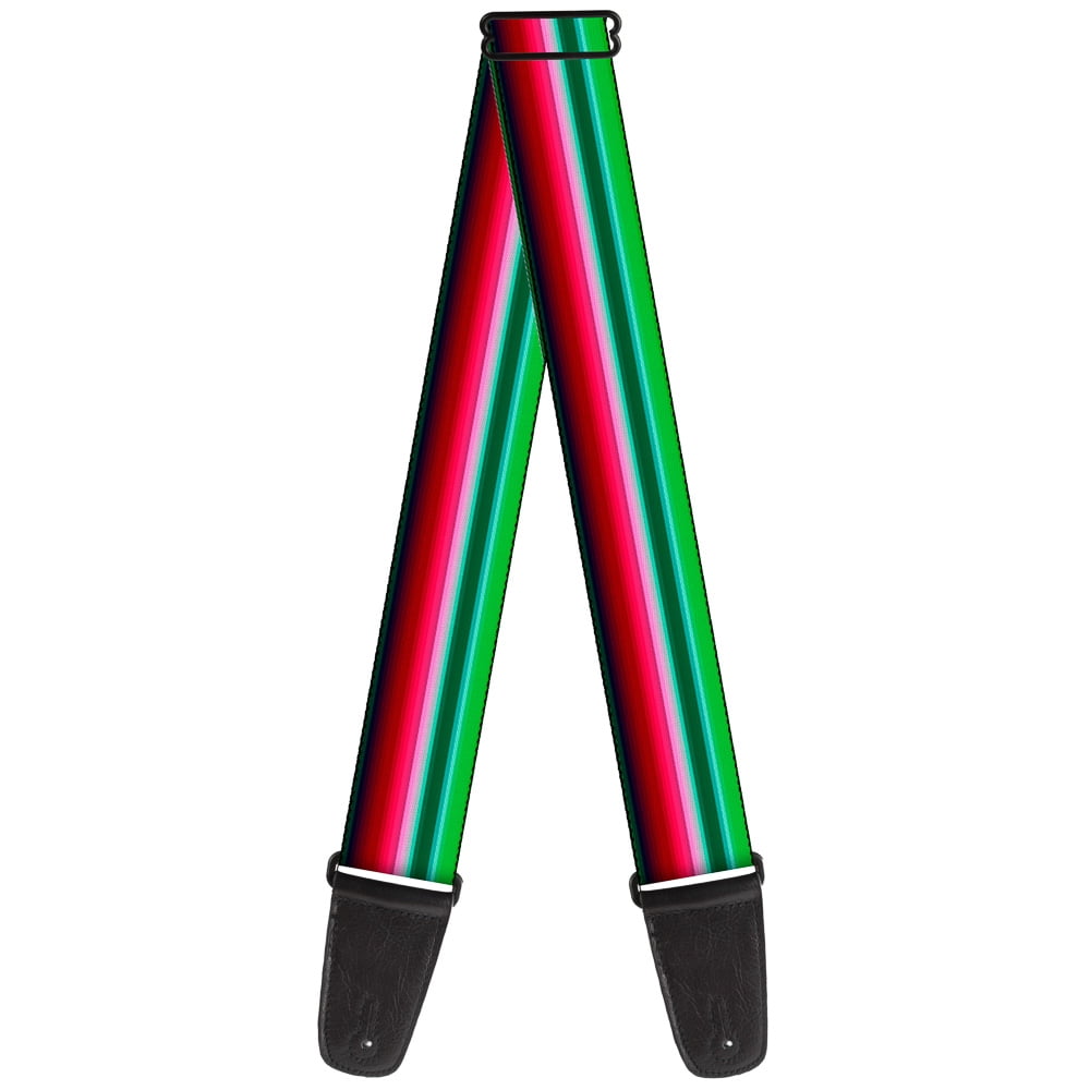 Buckle-Down Guitar Strap, Zarape Horizontal Red White Green, 2 Inches Wide