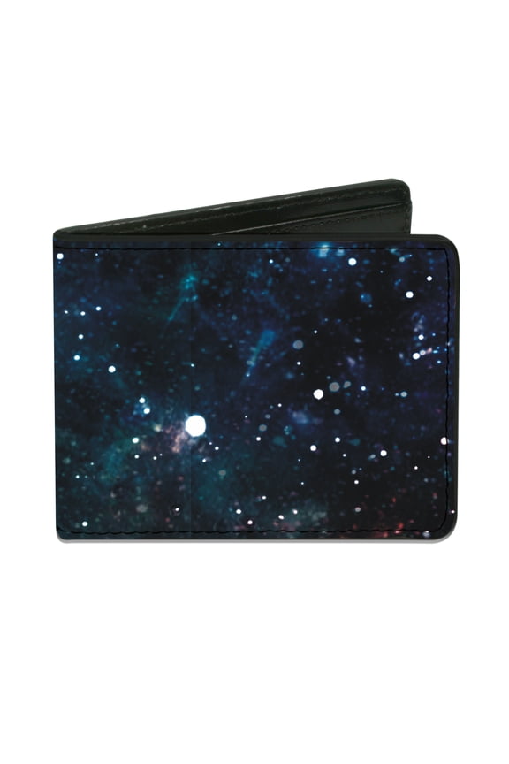 Wallet, Bifold, Galaxy Collage, Vegan Leather