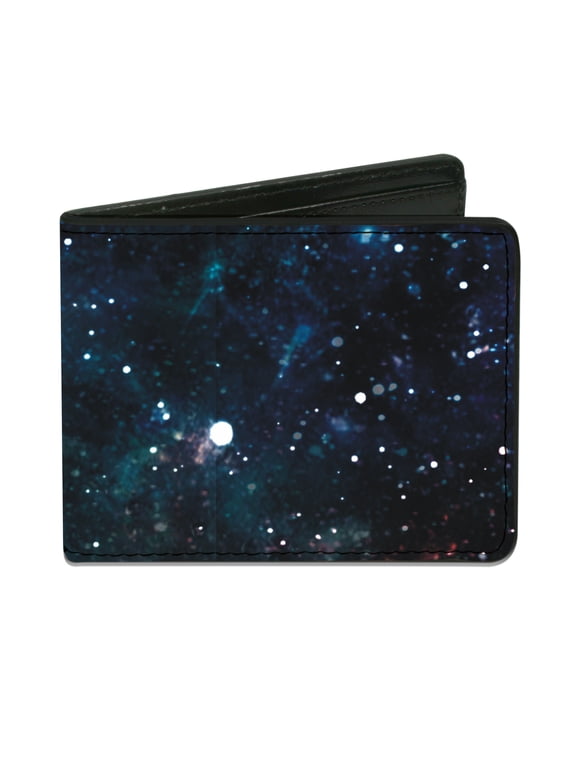 Wallet, Bifold, Galaxy Collage, Vegan Leather