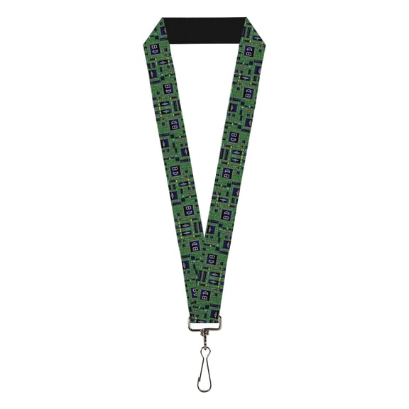Buckle-Down Lanyard, Circuit Board, Elastic