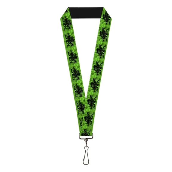 Buckle-Down Lanyard, Palm Trees Rings Greens Blacks, Elastic