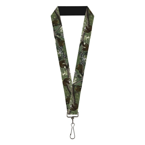 Buckle-Down Lanyard, Sloth Tree Hanging Posterized, Elastic