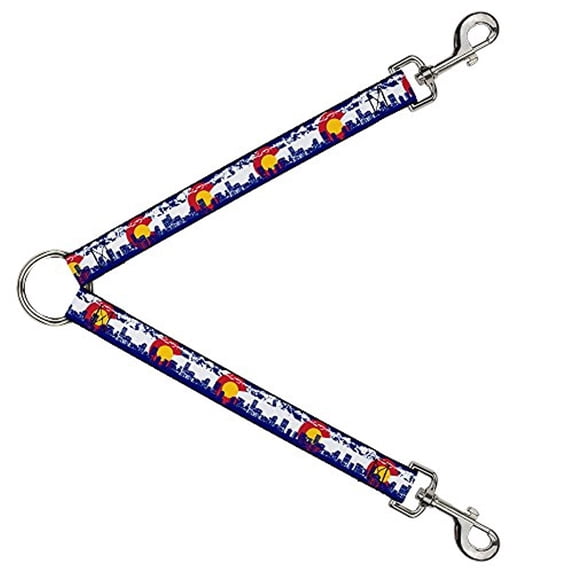 Buckle-Down Leash Splitter - Colorado Skyline Mountains - 1" Wide - 30" Length
