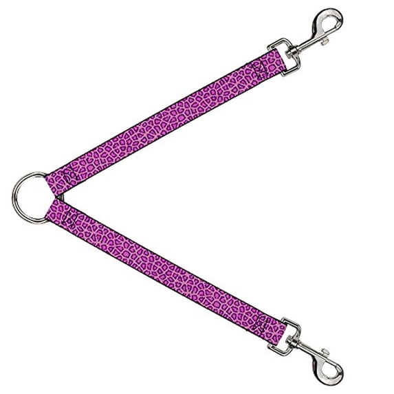 Buckle-Down Leash Splitter - Leopard Baby Pink - 1" Wide - 30" Length