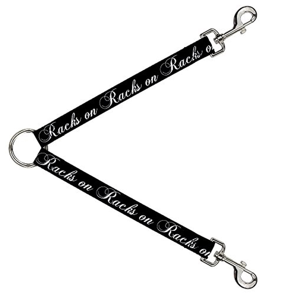 Buckle-Down Leash Splitter - RACKS ON RACKS Black White - 1" Wide - 30" Length