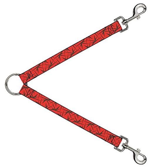 Buckle-Down Leash Splitter - Spikes Scattered2 Orange Brown - 1" Wide - 30" Length