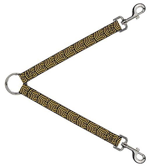 Buckle-Down Leash Splitter - Square Target Gold Black - 1" Wide - 30" Length